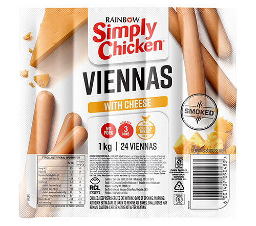 Simply Chicken Viennas Cheese 1kg
