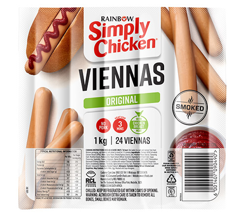 Simply Chicken Viennas original 1kg